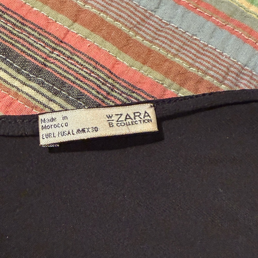 Zara Asymmetrical Color Block Metallic Slip Dress - Picture 3 of 9